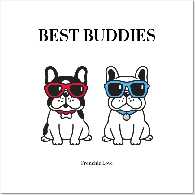 Best Buddies - Frenchie Love Wall Art by Meine Zwergenkinder